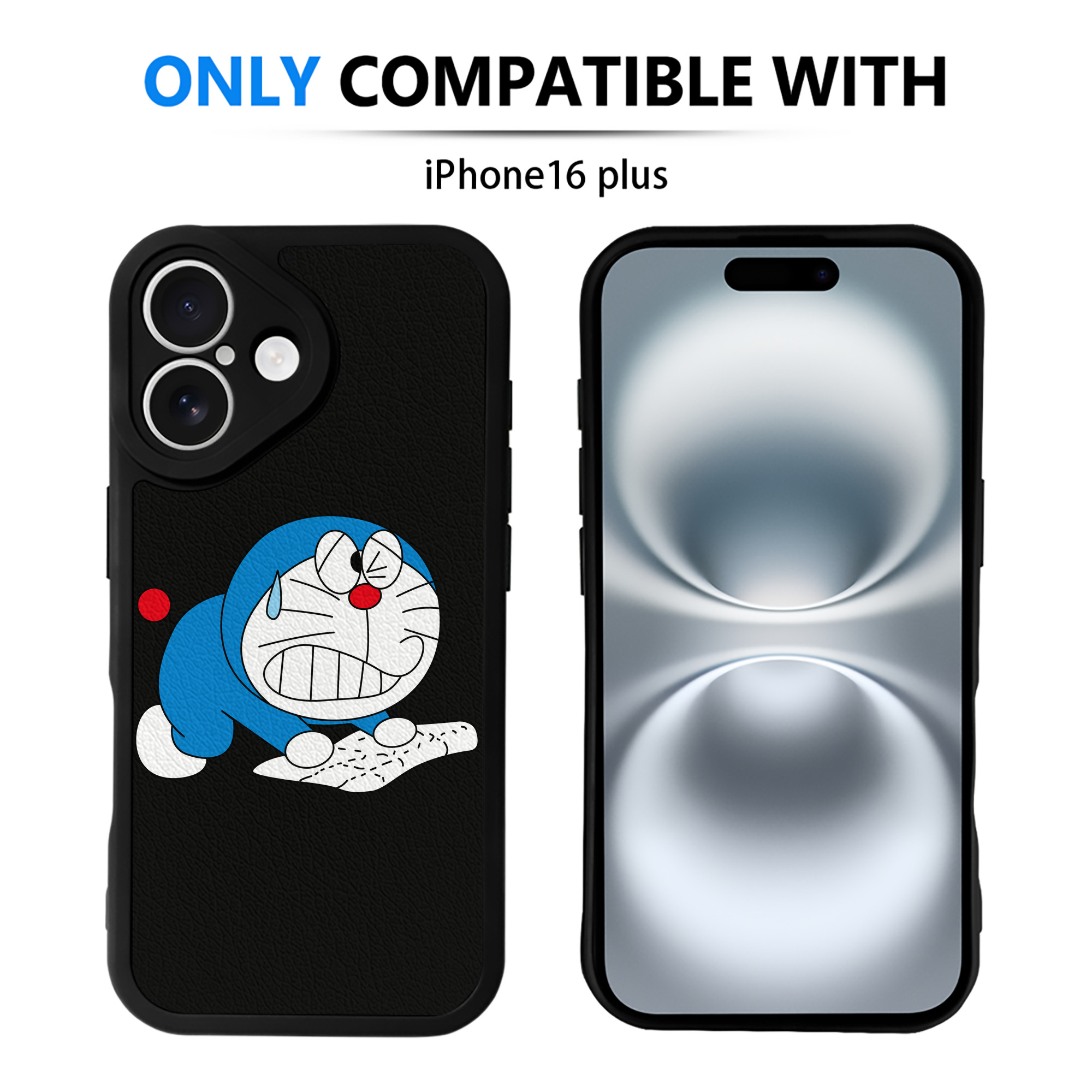 （画像用） ドラえもん Doraemon 【iPhone 16シリーズ対応】シリコンスマホケース（レザー調） 材質：シリコン
